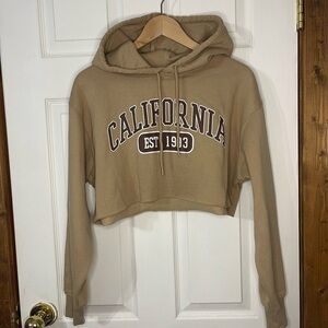 Streetwear Society Tan California Cropped Hoodie